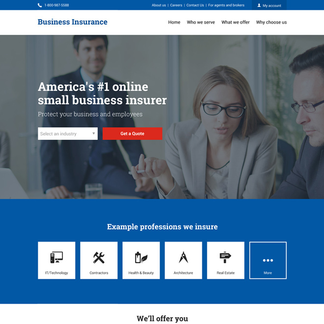 professional business insurance responsive website design