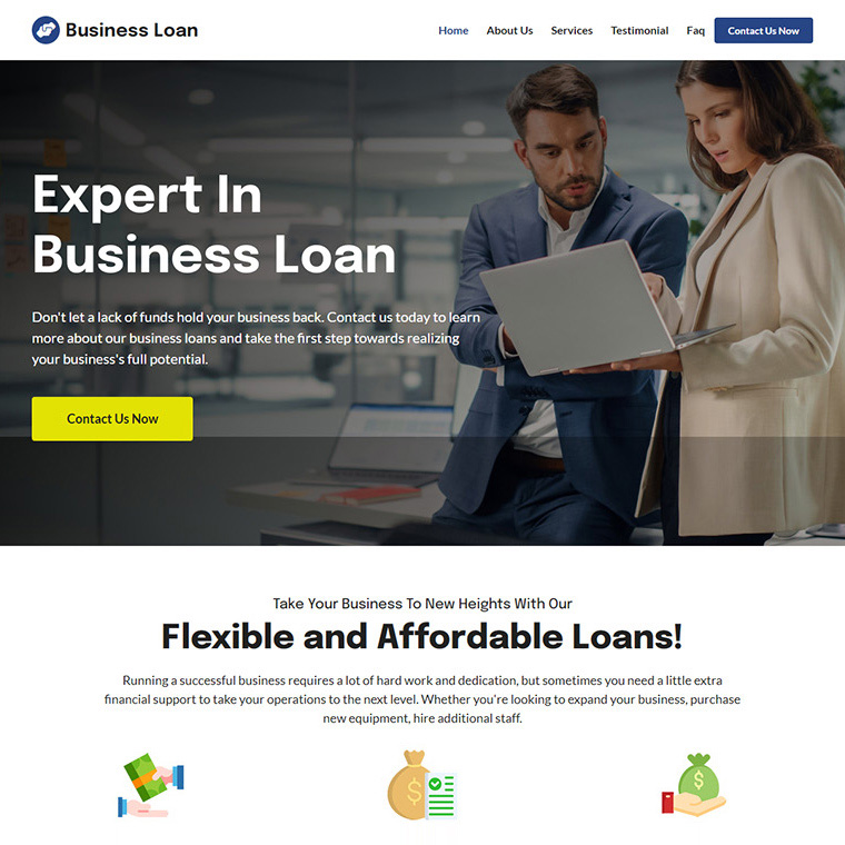 afforable business loans responsive website design Business Loan example