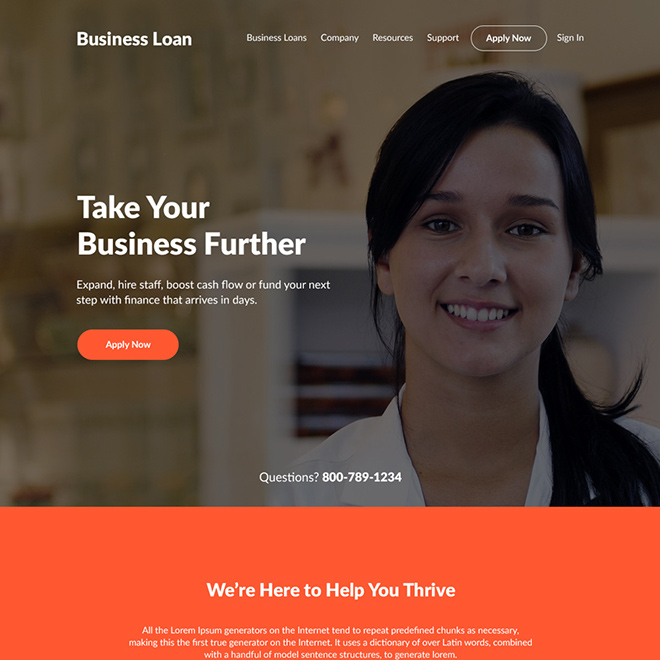 business loan online application responsive website design