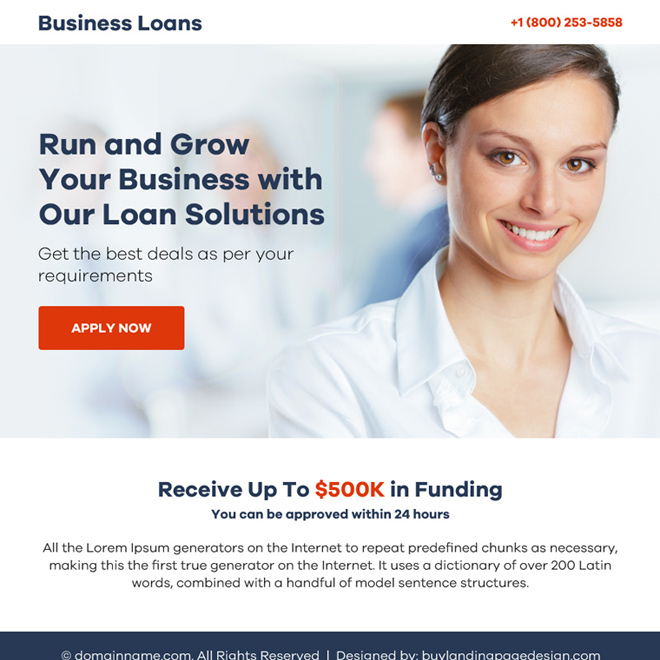 business loan solution ppv landing page design