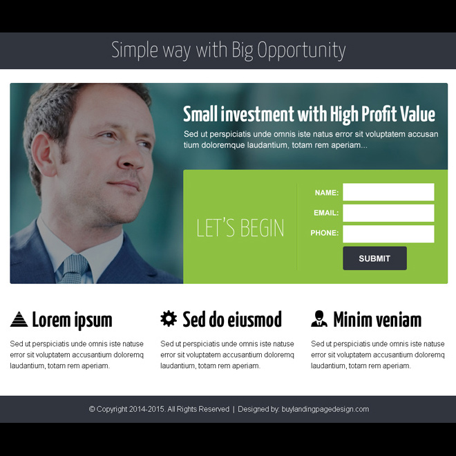 business opportunity lead capture ppv landing page design