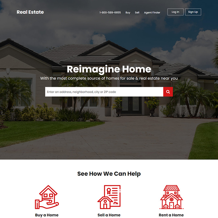 real estate company responsive website design Real Estate example