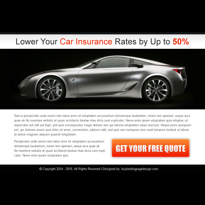 lower your car insurance rates free quote ppv landing page design