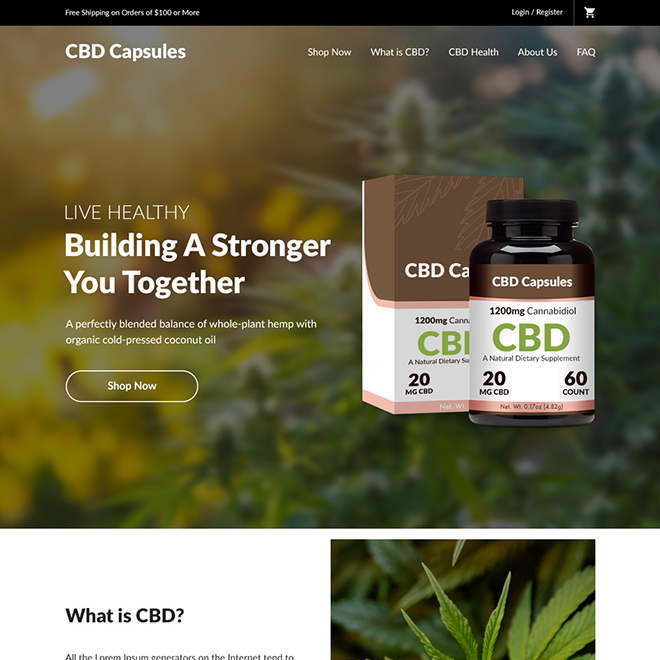 cannabidiol capsules selling responsive website design Pain Relief example