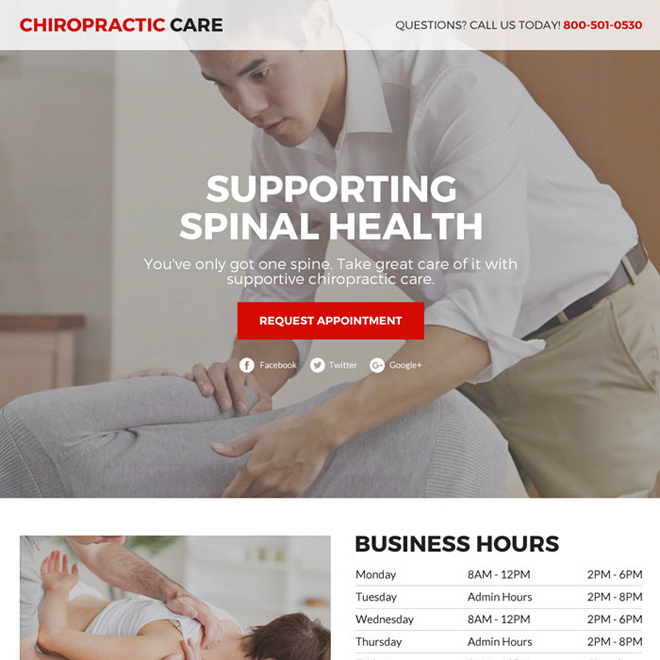 chiropractic care service responsive funnel landing page