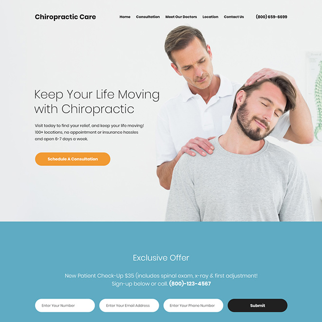 affordable chiropractic care responsive website design