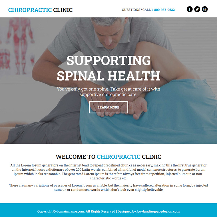 chiropractic clinic responsive funnel design Chiropractic example