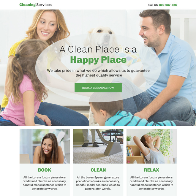 cleaning service appointment booking bootstrap landing page design