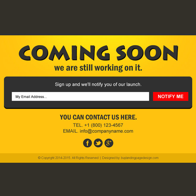 attractive coming soon landing page design to capture email leads
