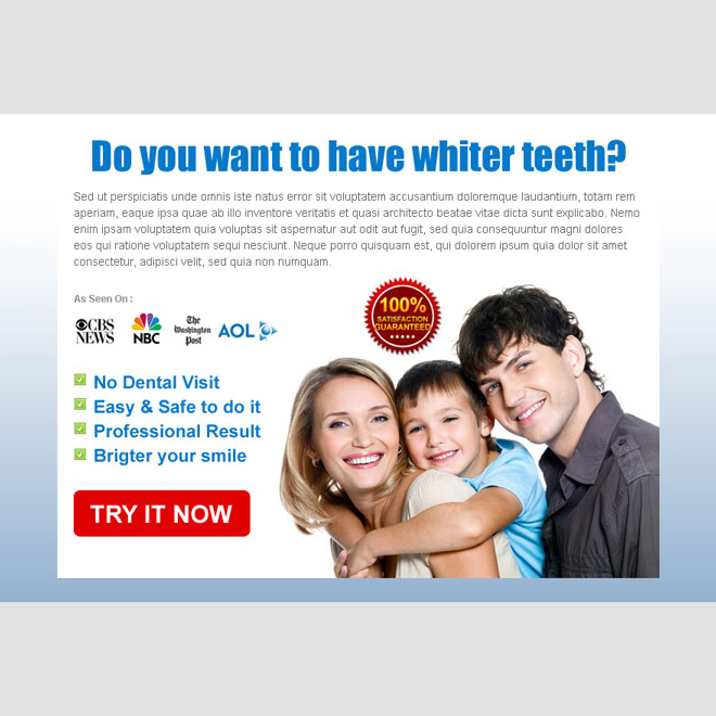 teeth whitening clean and attractive call to action ppv landing page design