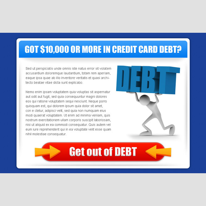 get out of debt clean and attractive credit card debt ppv landing page design Debt example