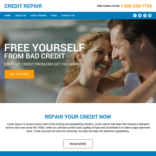 credit repair responsive html website design Credit Repair example