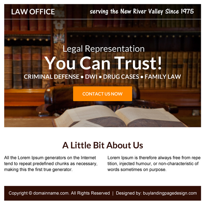 criminal defense lawyer free consultation ppv landing page design Attorney and Law example