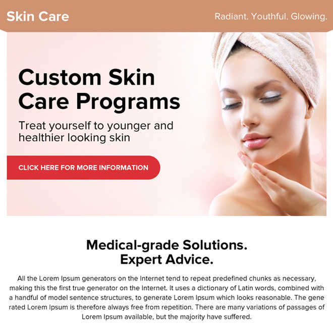 skin care medical solution ppv landing page design Skin Care example