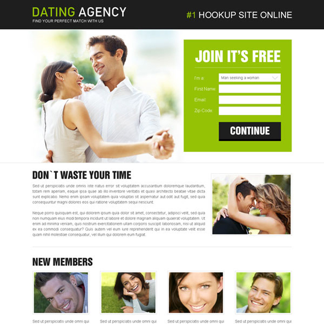 dating agency lead capture responsive design to increase leads of your dating agency Dating example