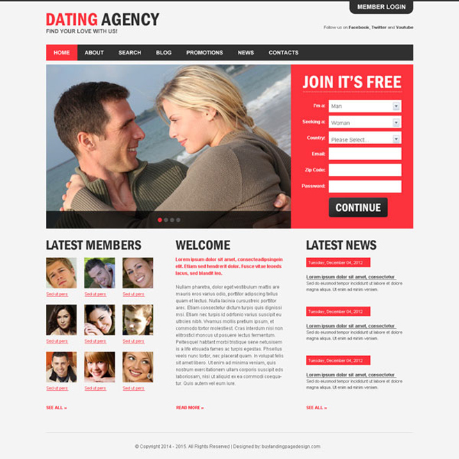 dating agency website template