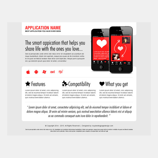 best dating application landing page design