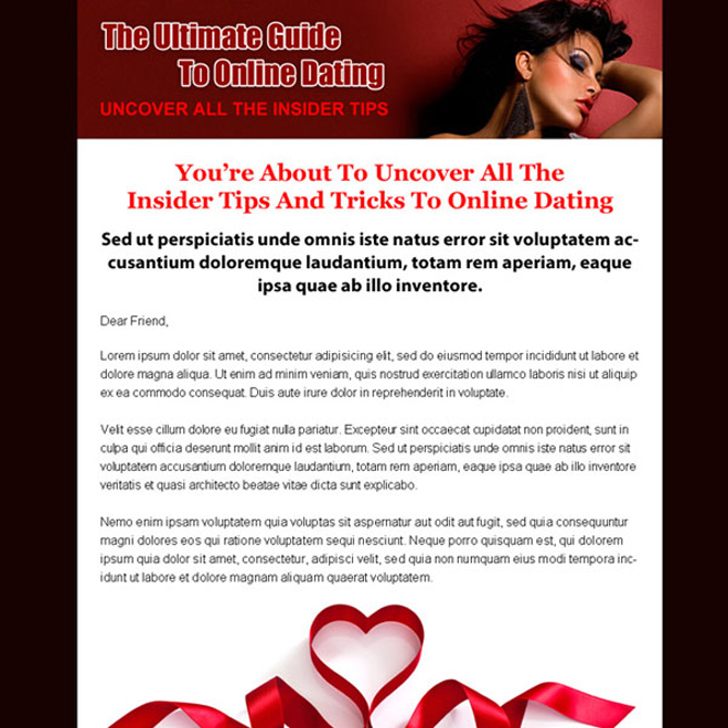 dating sales page call to action landing page design