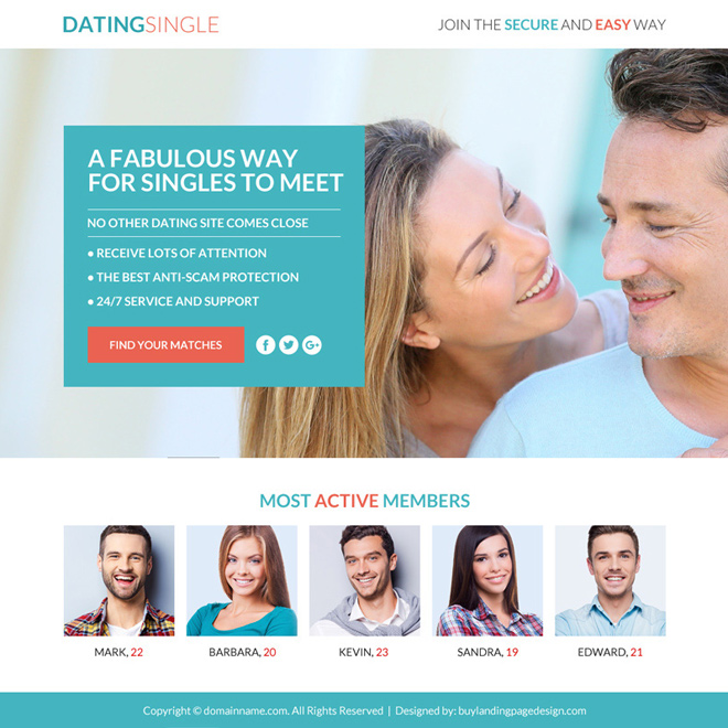 dating membership sign up responsive funnel design Dating example