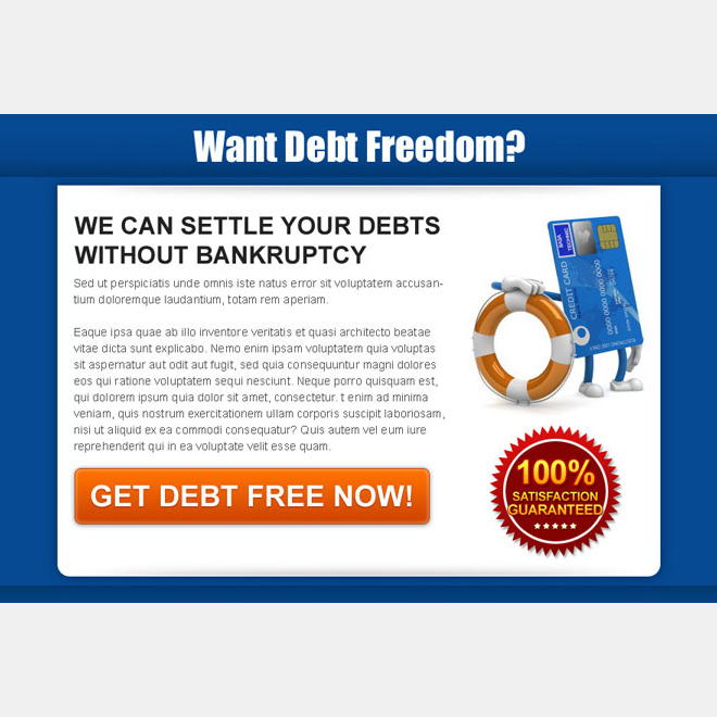 settle your debts without bankruptcy effective and appealing landing page design