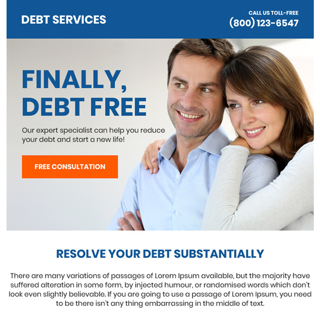 debt relief service free consultation ppv landing page design