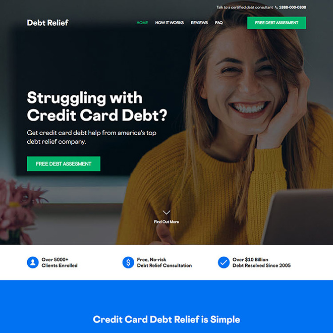 credit card debt relief company responsive website design Debt example