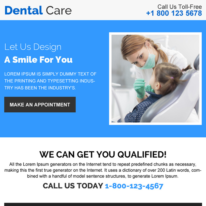 dental care appointment booking ppv design