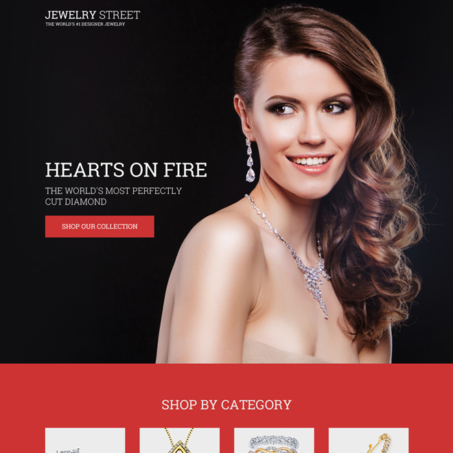 diamond jewelry lead generating bootstrap landing page design Jewelry example