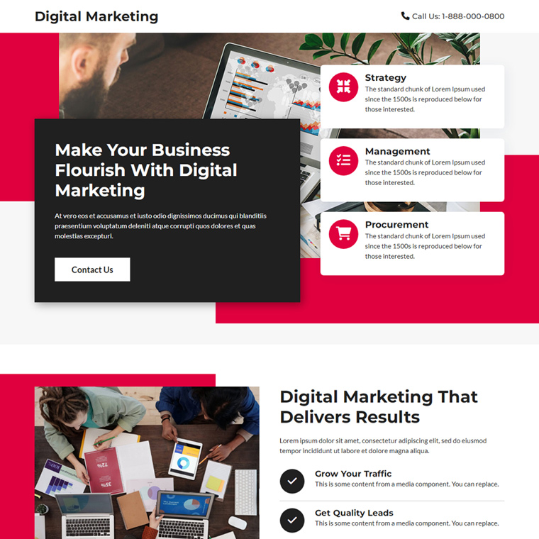 digital marketing company lead capture landing page Marketing example