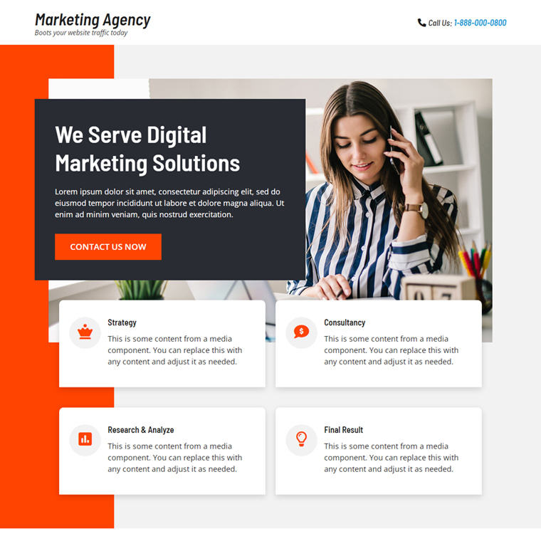 digital marketing agency lead capture responsive landing page