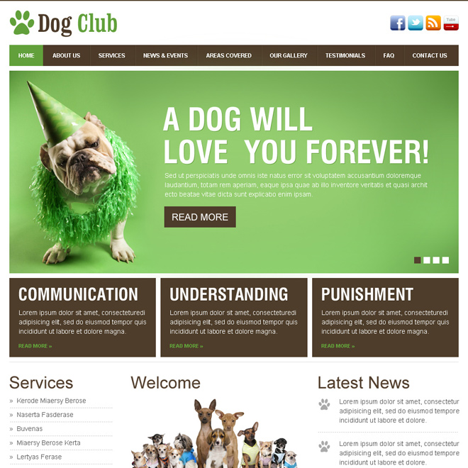 dog lovers club beautiful and clean html website template