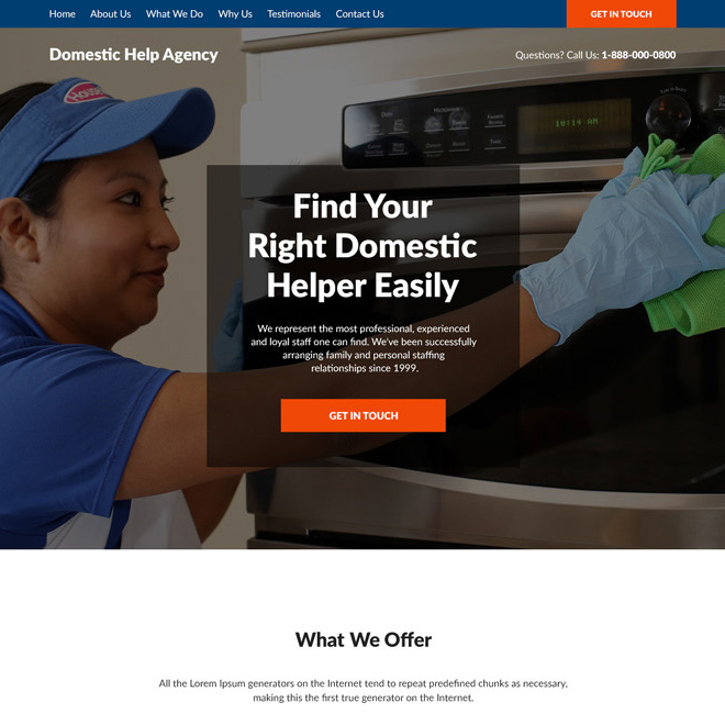 domestic help agency responsive website design