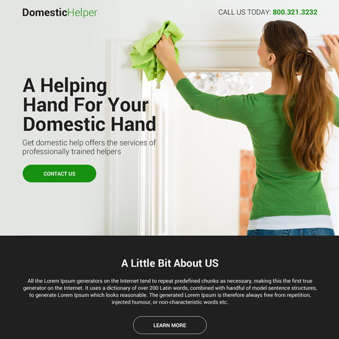 domestic help service mini responsive landing page