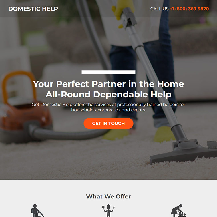 household staffing service lead capture landing page