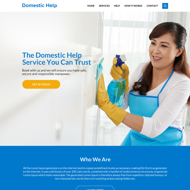 domestic help service responsive website design