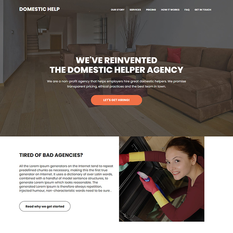 domestic helper agency responsive website design Domestic Help example