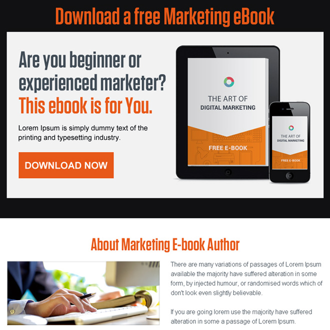 download free marketing ebook ppv landing page design E Book example