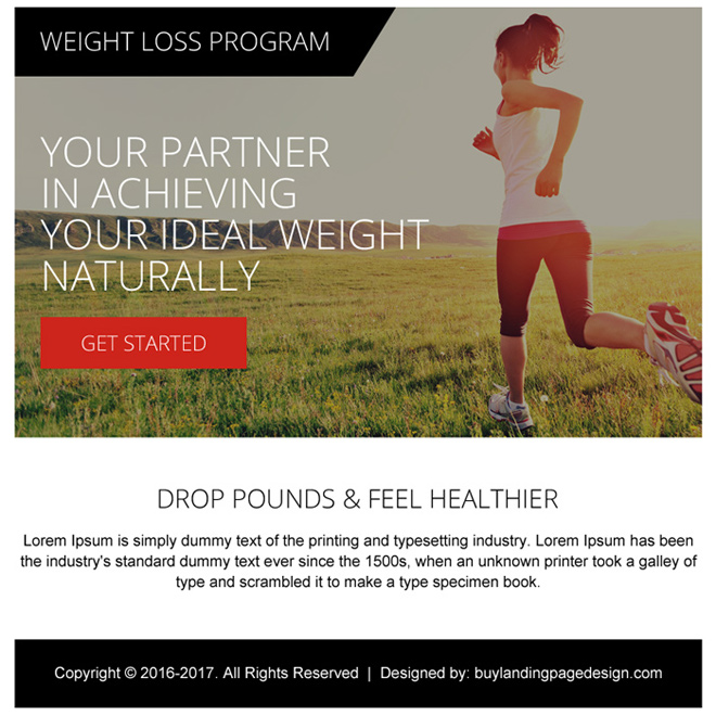 weight loss program ppv landing page design template Weight Loss example