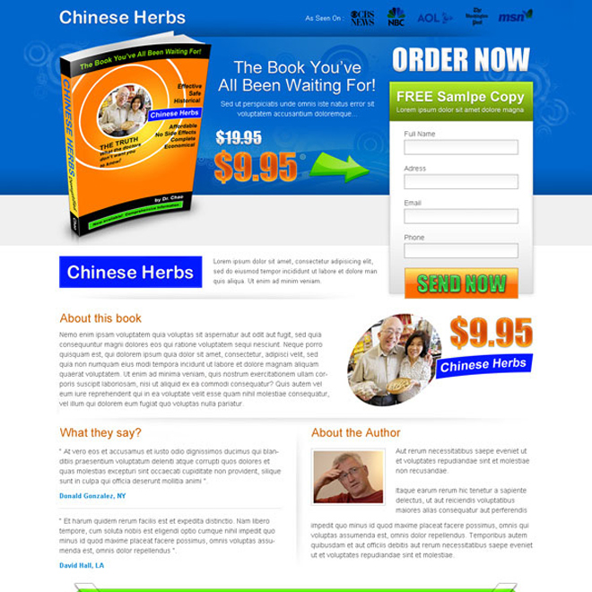 ebook lead capture landing page design template