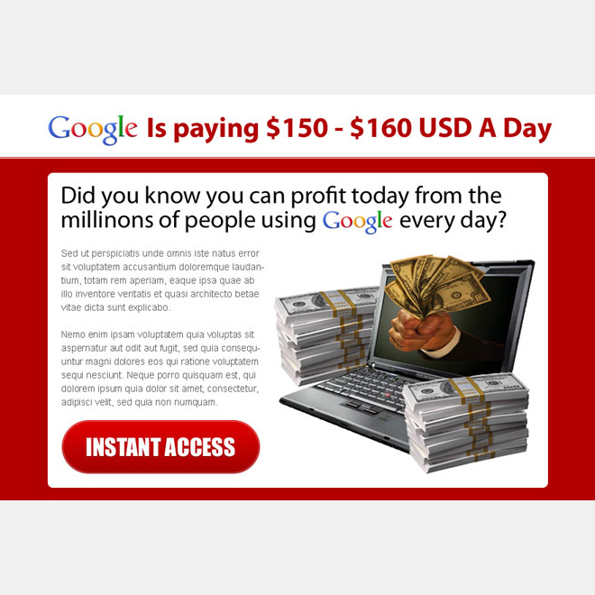 profit today from google instant access ppv landing page design templates