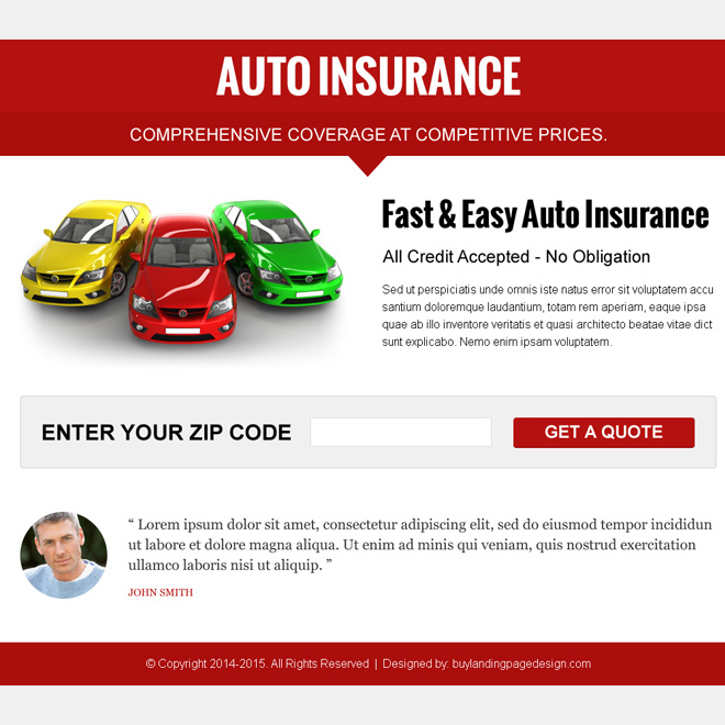 ... auto insurance by zip code ppv landing page Auto Insurance example