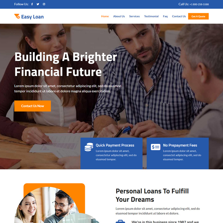 quick loan online application responsive website design