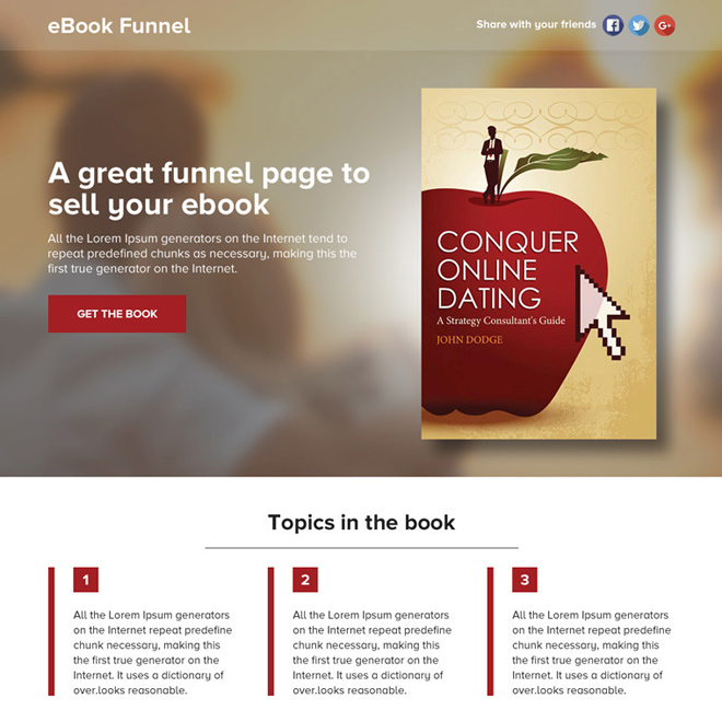 ebook selling lead funnel responsive landing page Ebook example