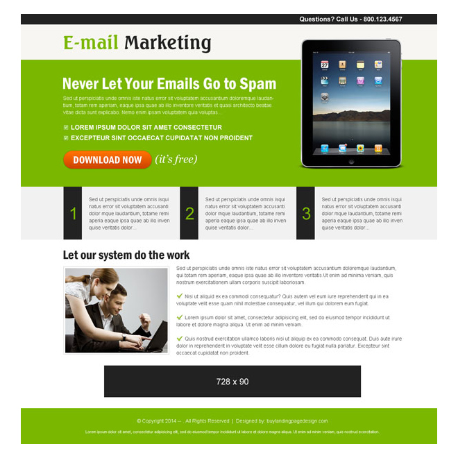 email marketing ppc landing page design Marketing example