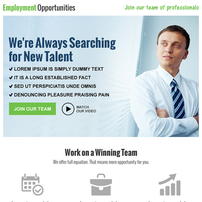 employment opportunity responsive ppc best landing page Employment Opportunity example