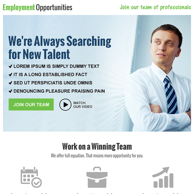 employment opportunity responsive ppc best landing page