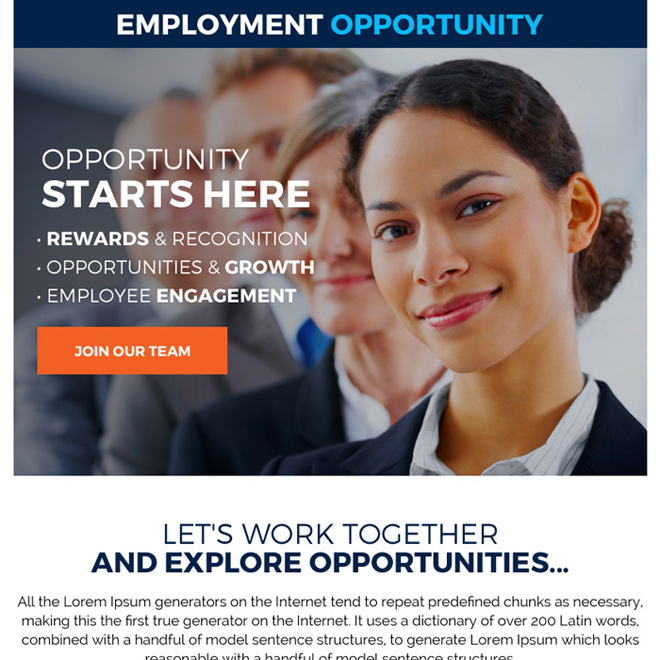 employment opportunity sign up capturing ppv landing page design