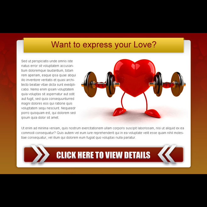 express your love strong call to action ppv landing page design Dating example