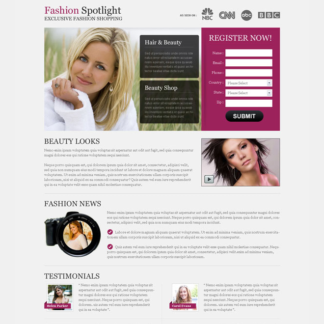 exclusive fashion shopping clean and converting splash page design Fashion and Modeling example