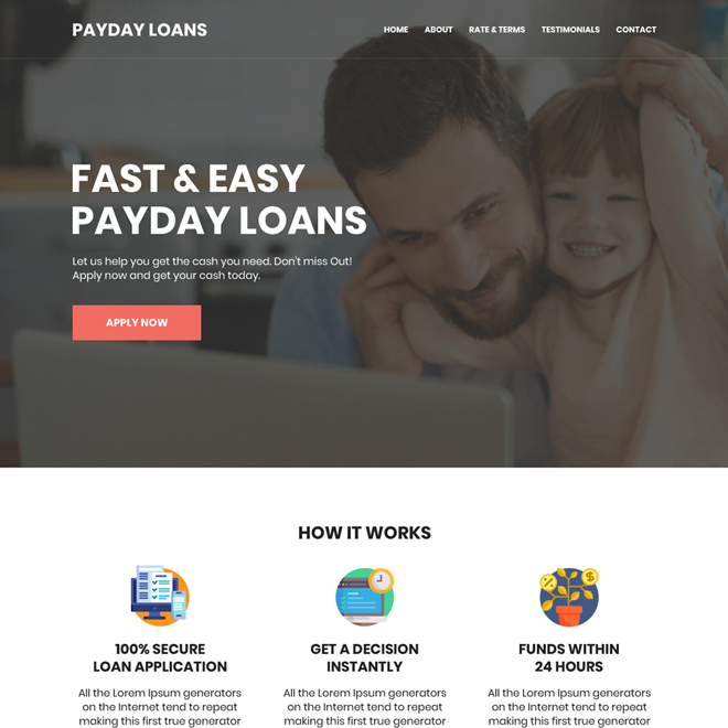 fast and easy payday loan responsive website design